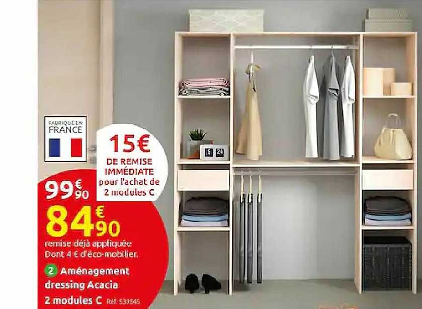 aménagement dressing acacia 2 modules c