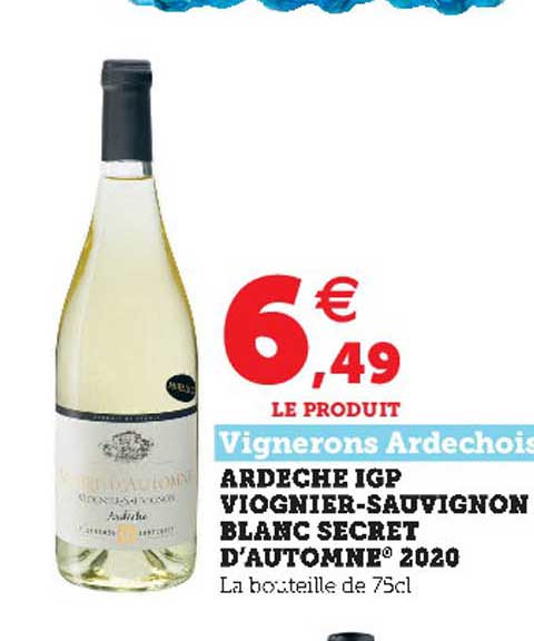 archèche igp viognier-sauvignons blanc secret d'automne 2020 vignerons ardechois
