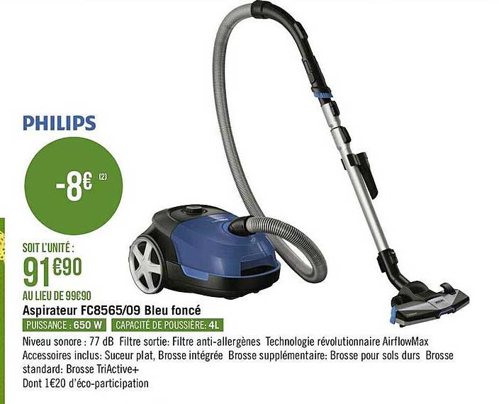 aspirateur fc8565 bleu foncé philips