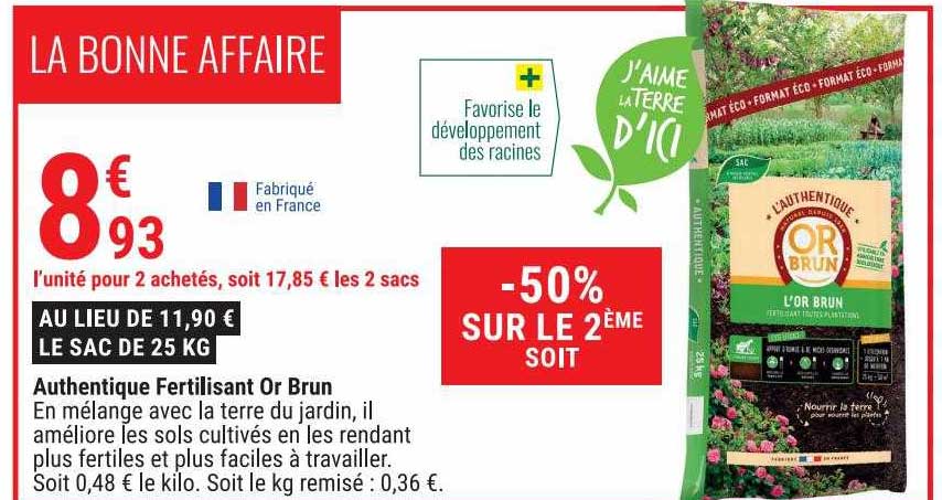 authentique fertilisant or brun