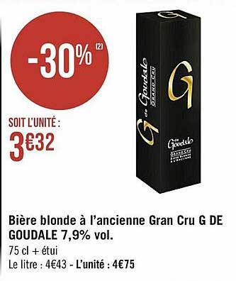 bière blonde à l'ancienne gran cru g de goudale 7,9% vol.