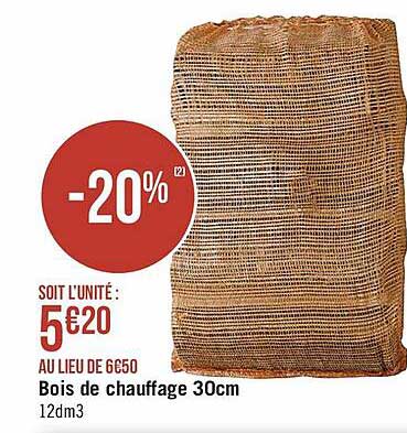 bois de chauffage 30cm