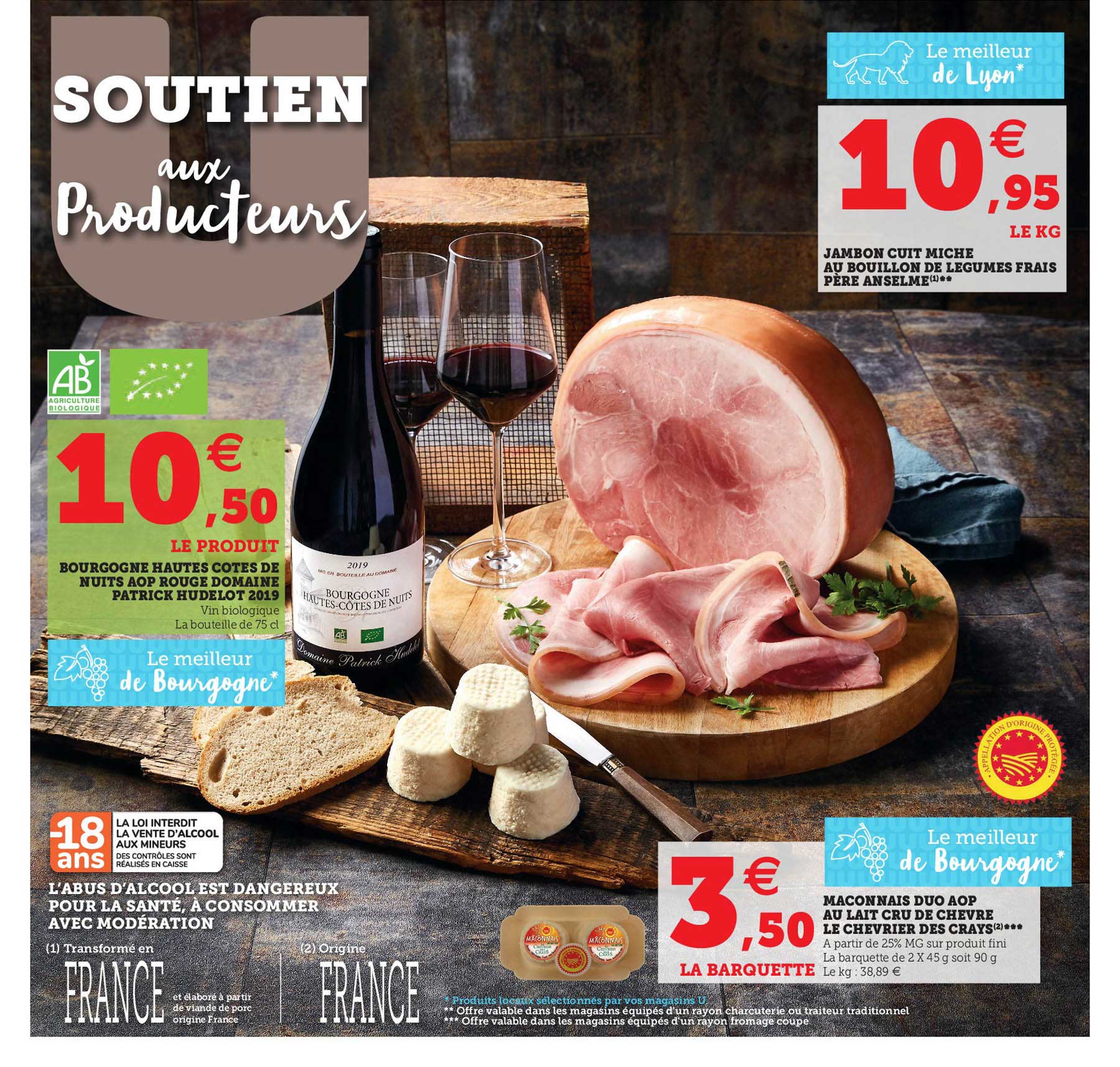 Bourgogne Hautes Côtes De Nuits Aop Rouge Domaine Patrick Hudelot 2019, Mâconnais Duo Aop Au Lait Cru De Chèvre Le Chevrier Des Chats