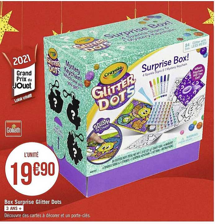 box surprise glitter dots goliath