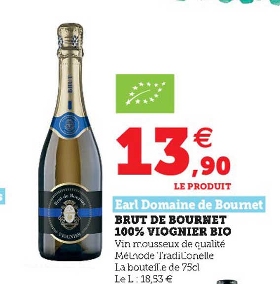 brut de bournet 100% viognier bio earl domaine de boumet