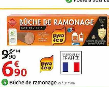 bûche de ramonage pyro feu