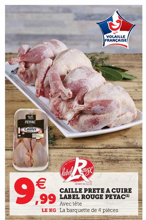 Caille Prête à Cuire Label Rouge Peyac