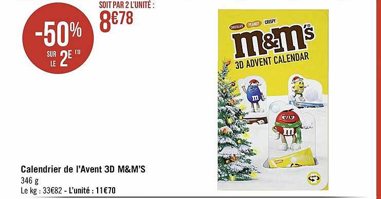 calendrier de l'avent 3d m&m's