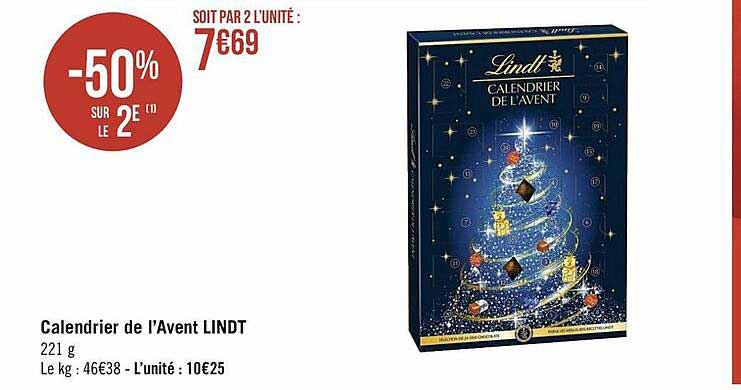 calendrier de l'avent lindt