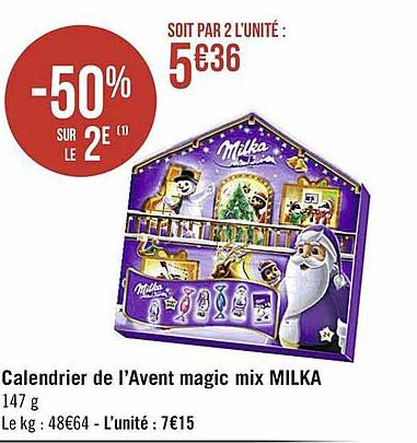 calendrier de l'avent magic mix milka