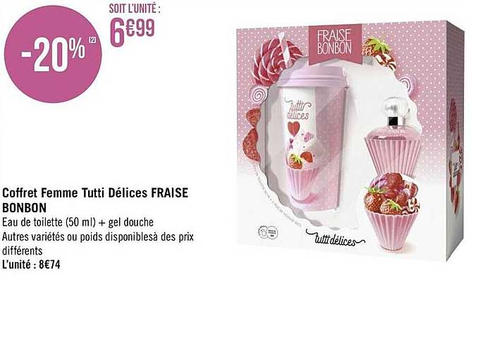 coffret femme tutti délices fraise bonbon