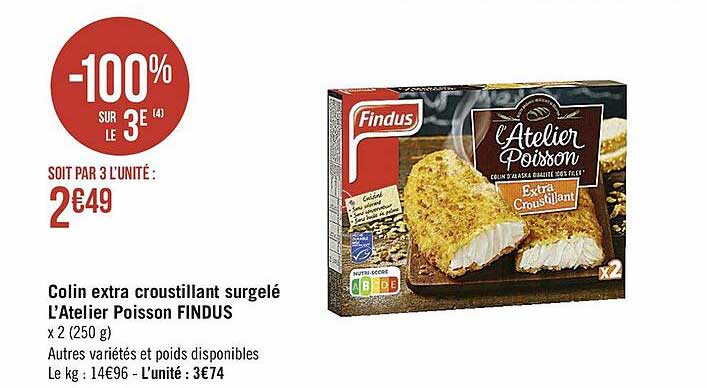 colin extra croustillant surgelé l'atelier poisson findus