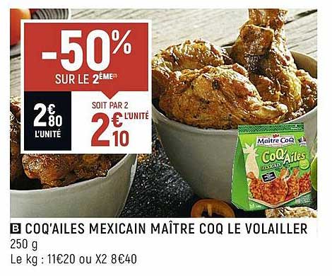 coq'ailes mexicain maître coq le volailler