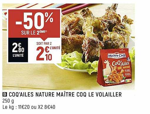 coq'ailes nature maître coq le volailler