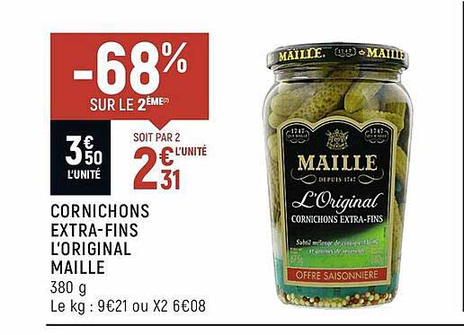 cornichons extra-fins l'original maille