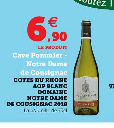 côtes du rhône aop blanc domaine notre dame de cousignac 2018