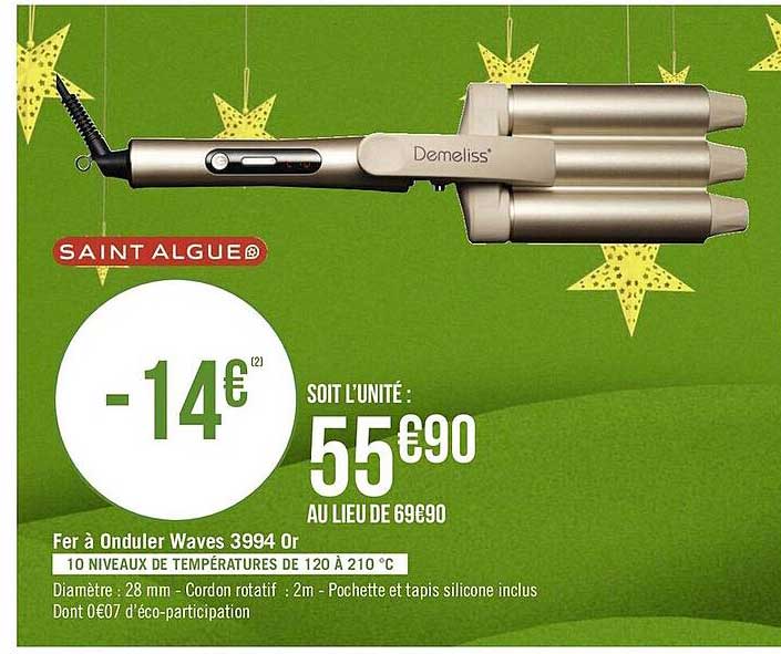 fer à onduler waves 3994 or saint algue