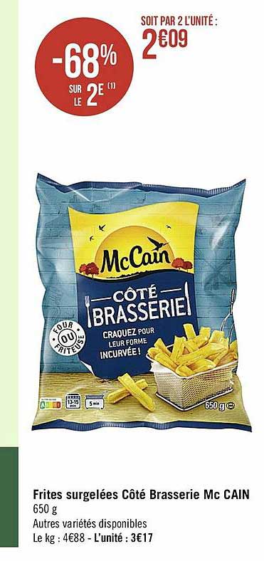 frites surgelées côté brasserie mc cain