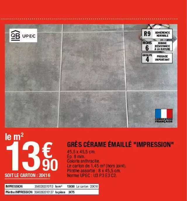 grès cérame émaillé "impression"