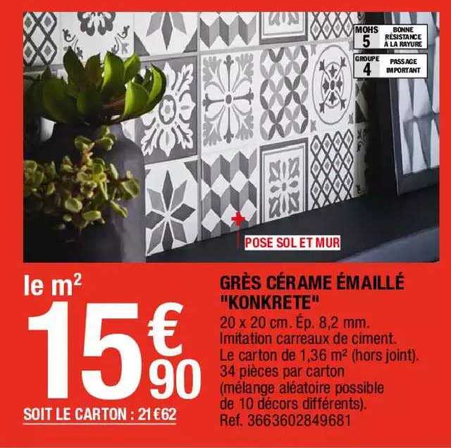 grès cérame émaillé "konkrete"