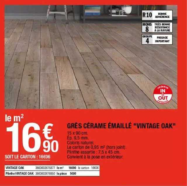 grès cérame émaillé "vintage oak"