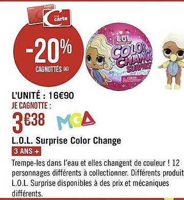 l.o.l. surprise color change mga