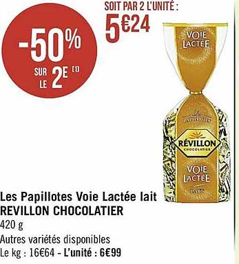 les papillotes voie lactée lait révillon chocolatier
