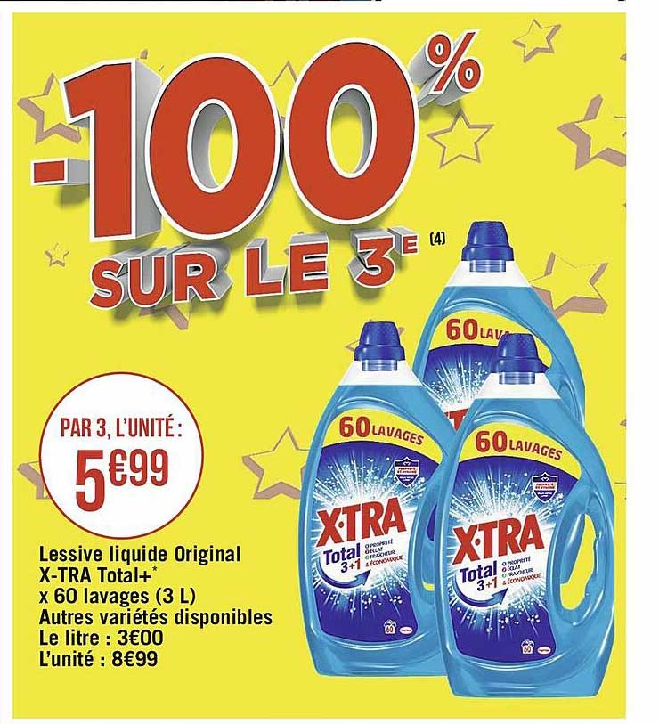 lessive liquide original x-tra total+ x 60 lavages