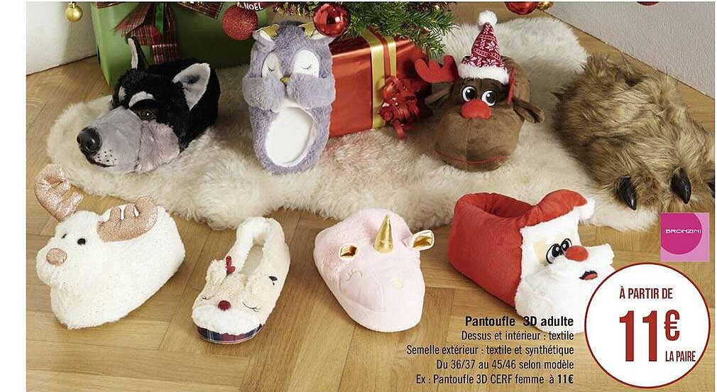 pantoufle 3d adulte
