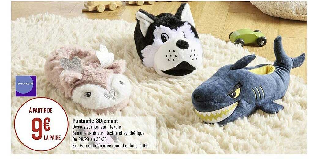 pantoufle 3d enfant