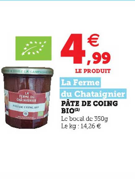 pâte de coing bio la ferme du châtaignier