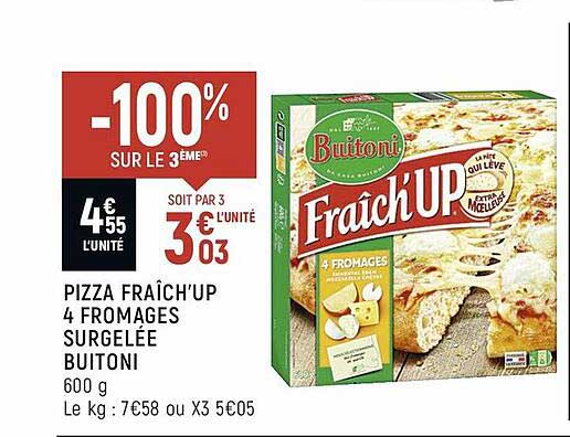 pizza fraîch'up 4 fromages surgelée buitoni