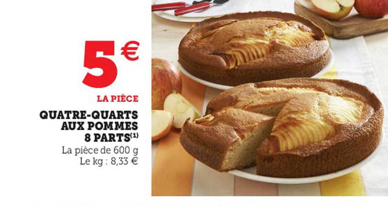 quatre-quarts aux pommes 8 parts