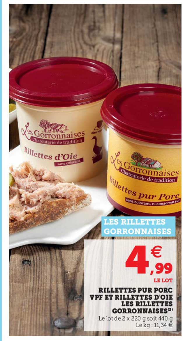 rillettes pur porc vpf et rillettes d'oie les rillettes gorronnaises