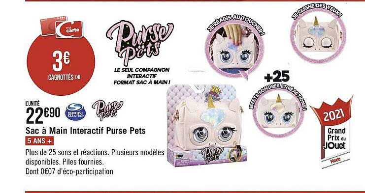 sac à main interactif purse pets