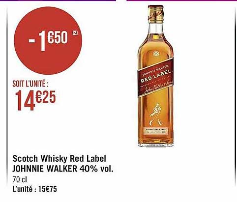 scotch whisky red label johnnie walker 40% vol.