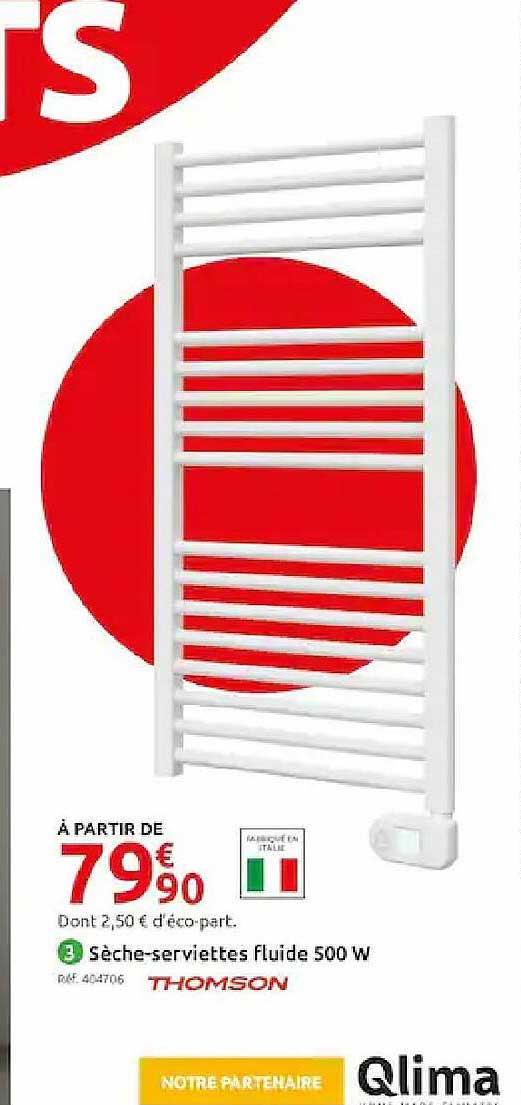 sèche-serviette fluide 500 w thomson