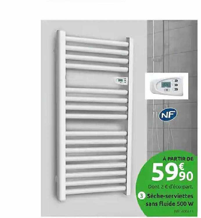 sèche-serviettes sans fluide 500 w