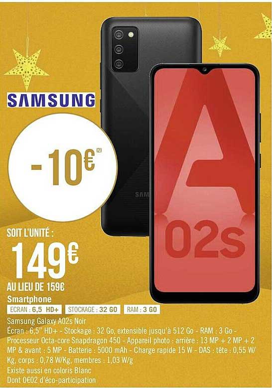 Smartphone Samsung Galaxy A02s Noir
