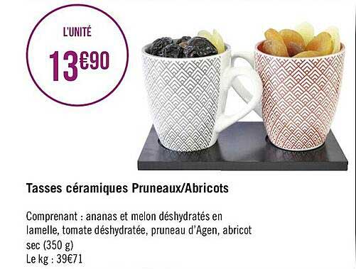 tasses céramiques pruneaux-abricots