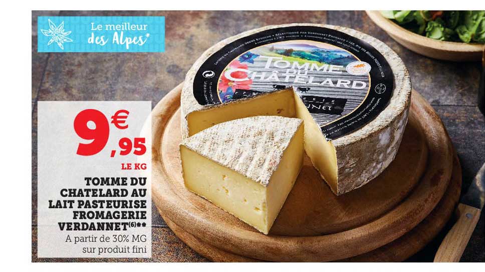 tomme du châtelard au lait pasteurisé fromagerie verdannet