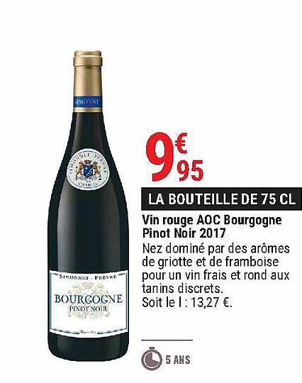 vin rouge aoc bourgogne pinot noir 2017