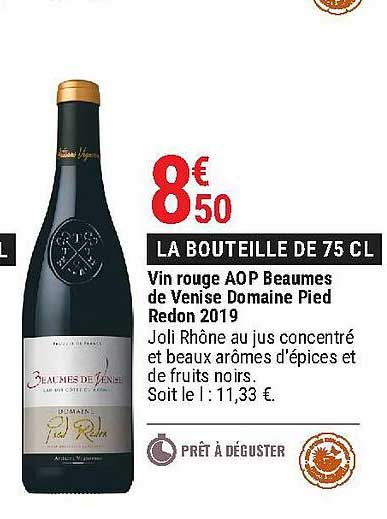 vin rouge aop beaumes de venise domaine pied redon 2019