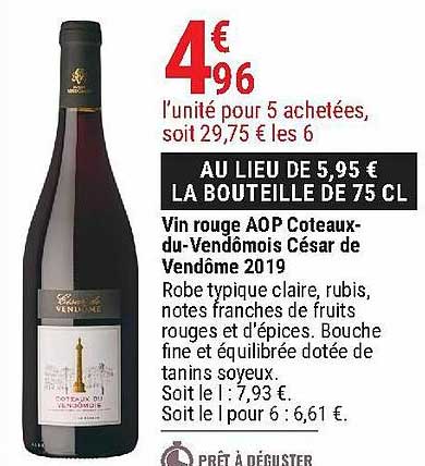 vin rouge aop coteaux-du-vendômois césar de vendôme 2019