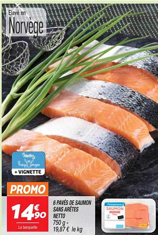 6 pavés de saumon sans arêtes netto