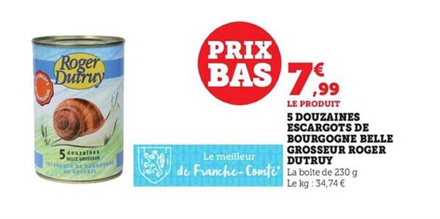 5 douzaines escargots de bourgogne belle grosseur roger dutruy