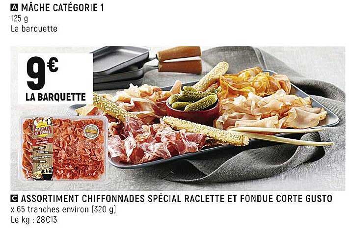 assortiment chiffonnades spécial raclette et fondue corte gusto