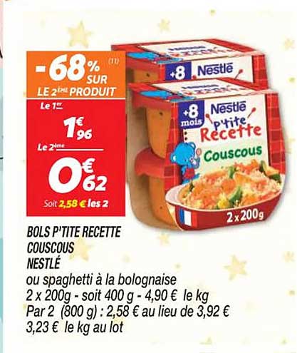 bols p'tite recette couscous nestlé