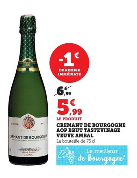 crémant de bourgogne aop brut tastevinage veuve ambal