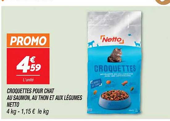 Croquettes Pour Chat Au Saumon, Au Thon Et Aux Légumes Netto